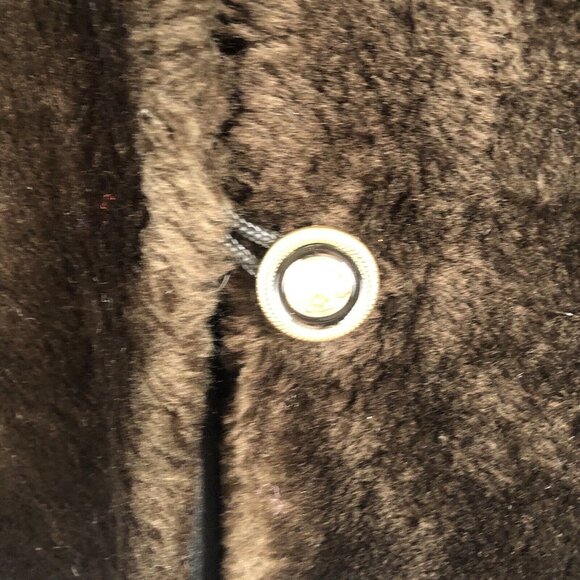Vintage Carol Wier Vegan Fur Vest Womens Extra Large Brown Faux USA Mobwife - Picture 9 of 13
